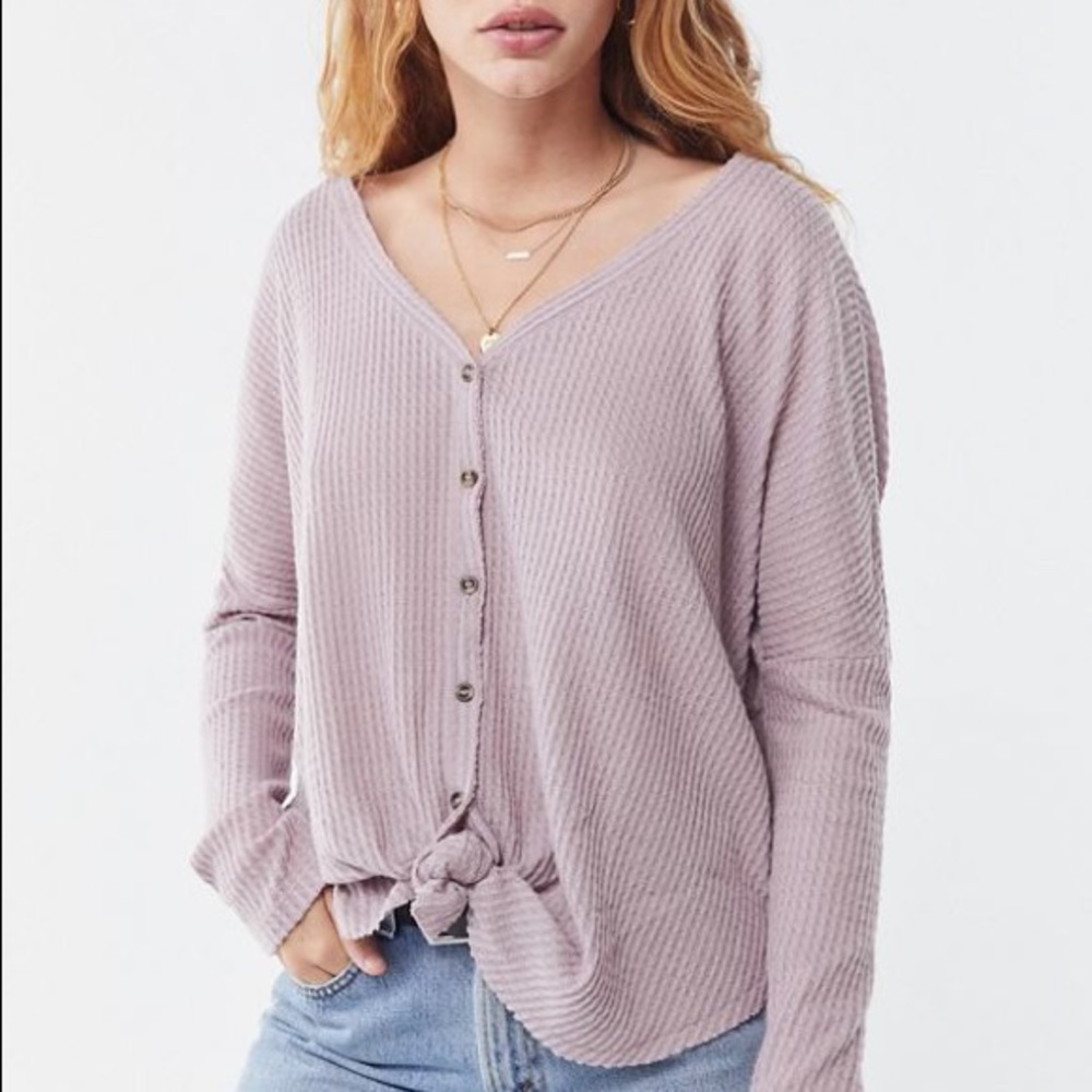 UO jojo oversized button front top
